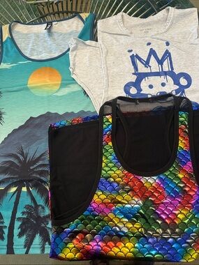 Men's Multicolor Rainbow Scale Tank Top - Unbranded